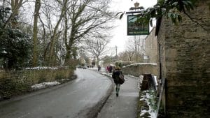 Eaton Road near The Plough Inn Appleton in Snow