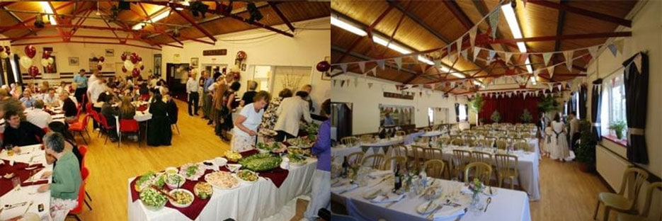 Village Hall with people dining