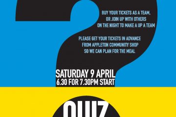 Quiz Supper poster 9th April 2022