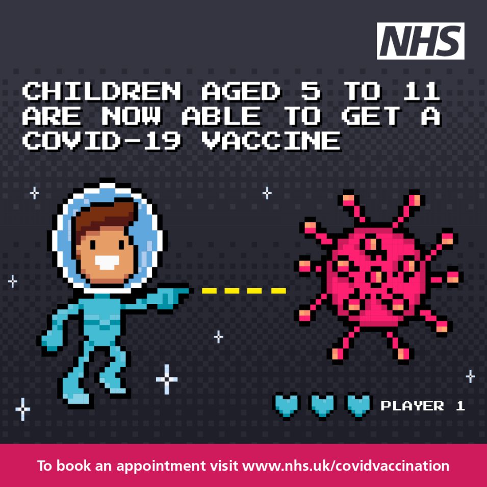 NHS Covid Vaccinations 5-11 year olds poster