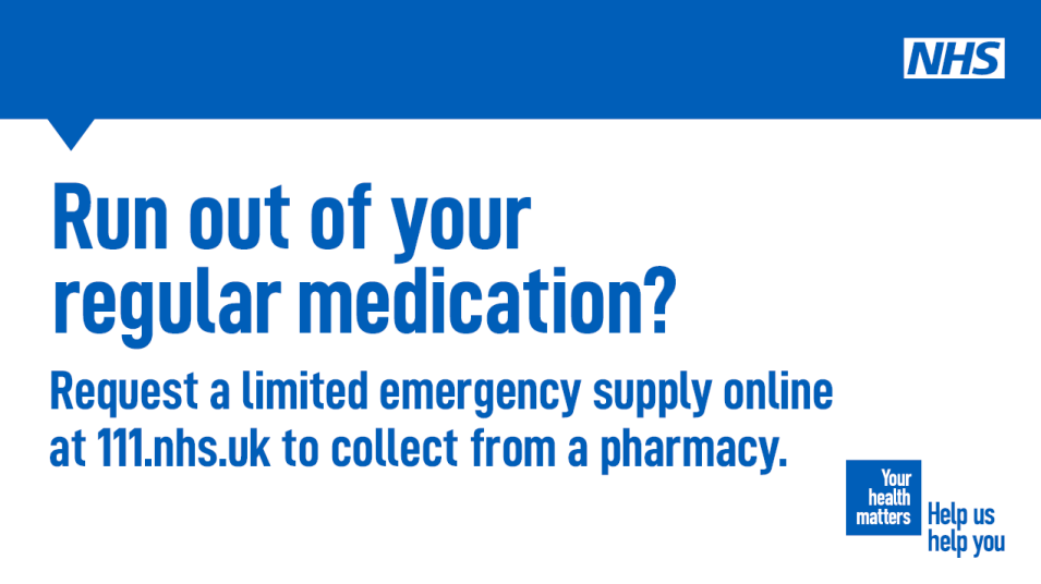 NHS Run out of Medication poster