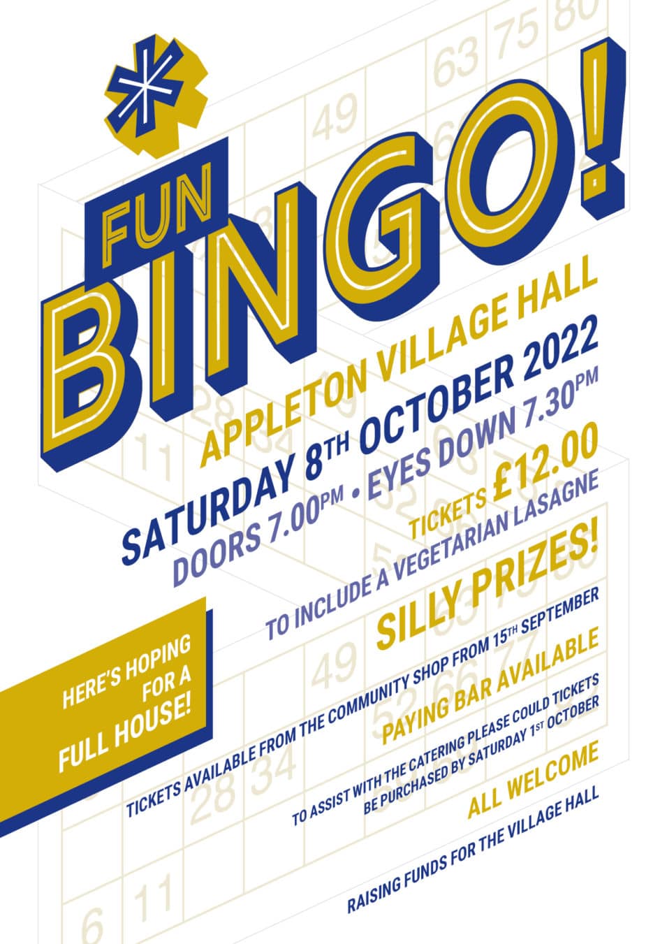 Fun Bingo 8th October 2022 poster