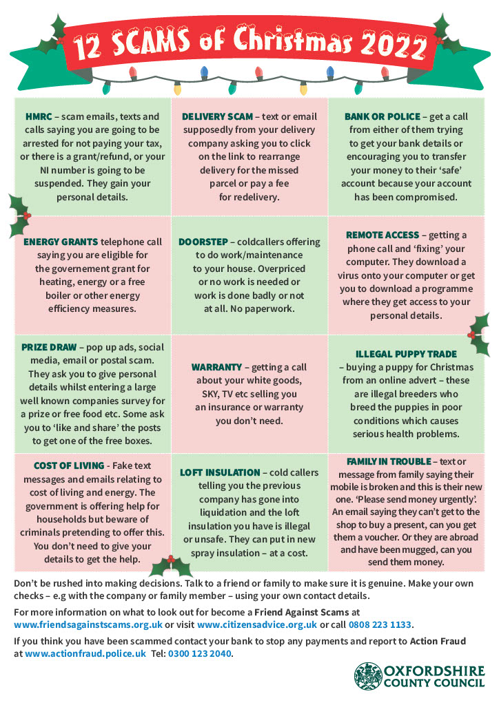 Christmas scams poster