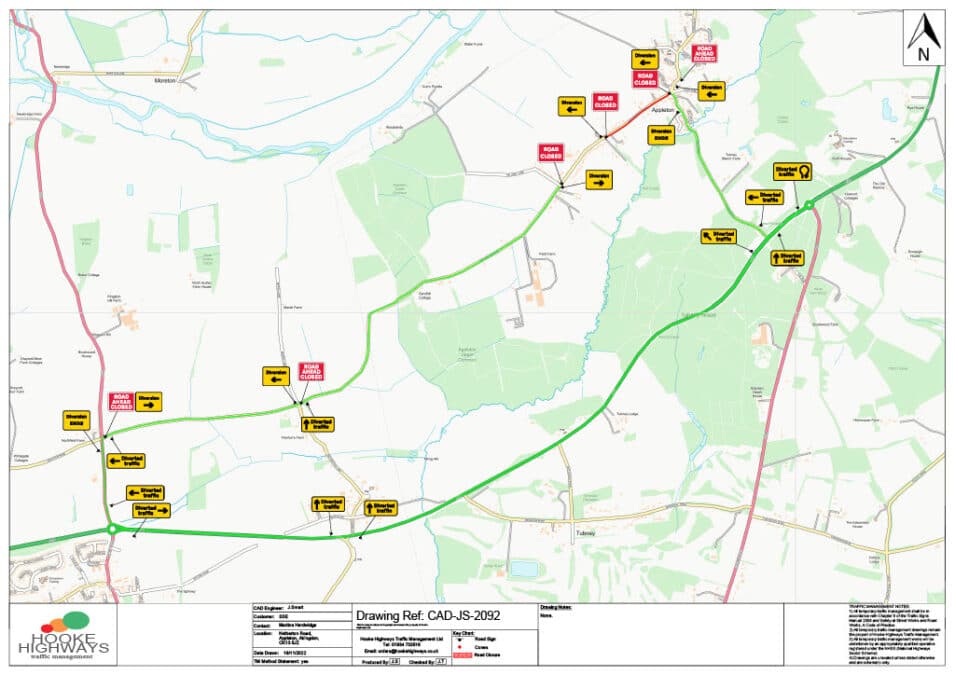 Map of Netherton Road closure 13th February 2023