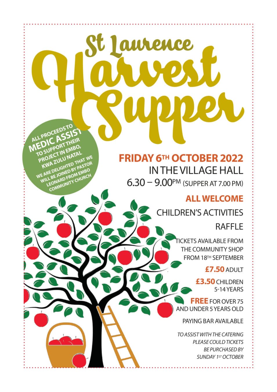 Harvest Supper 6th October poster