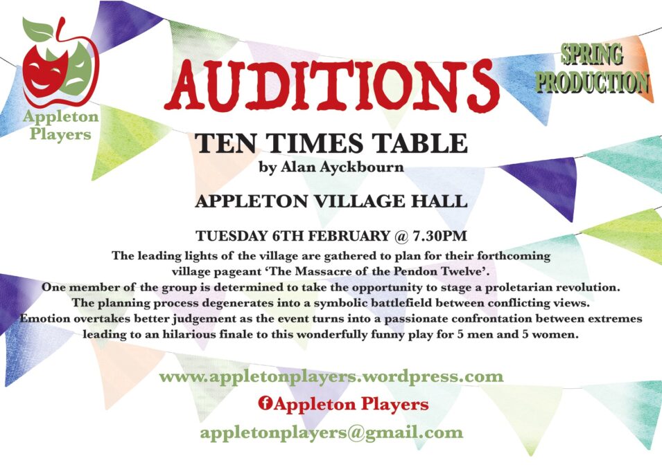 Appleton Players Auditions 6th February 2024 poster