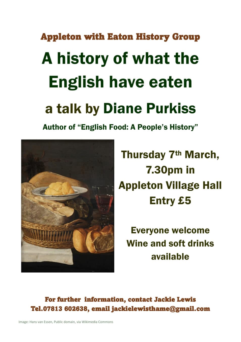 Poster for the Appleton History Talk 7th March 2024