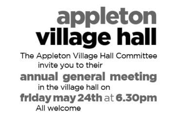 Village Hall AGM 24th May 6:30pm poster