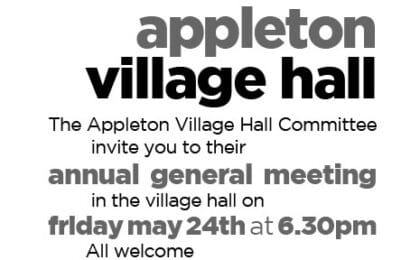 Village Hall AGM 24th May 6:30pm poster