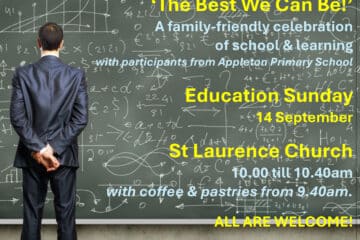 Education Sunday St Laurence Church 10am pastries from 9:40am