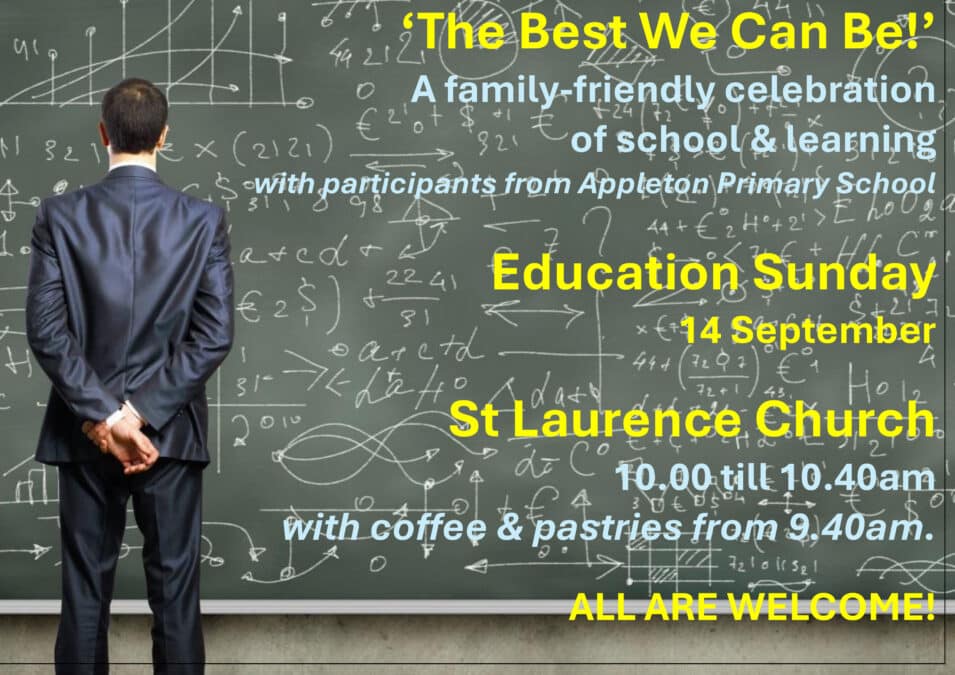 Education Sunday St Laurence Church 10am pastries from 9:40am