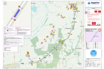 Map of partial closure on Eaton Road October 2025