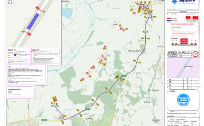Map of partial closure on Eaton Road October 2025