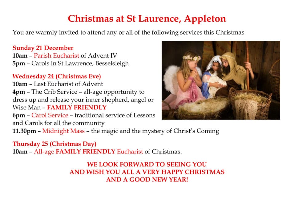 St Laurence Church Christmas Services 2025