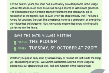 Appleton Shop meeting 6th October at the Plough 7:30pm